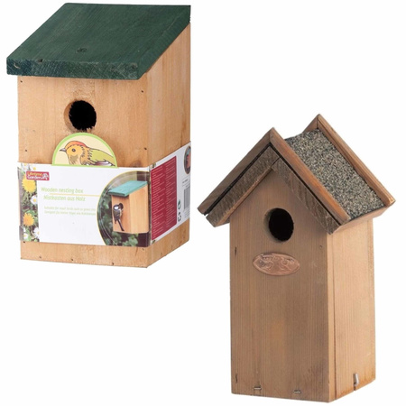 Voordeelset van 2x stuks houten vogelhuisjes/nestkastjes