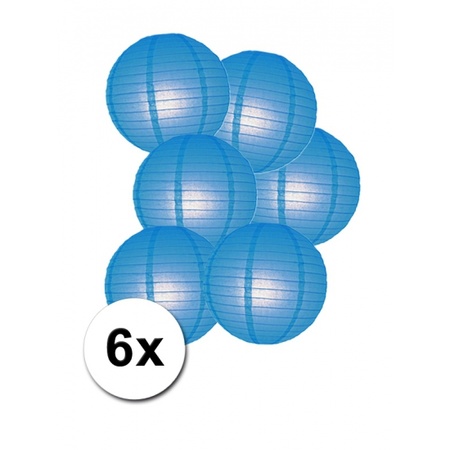 Voordelig lampionnen pakket blauw 6x