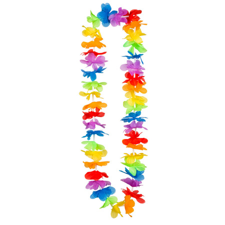 Toppers - Voordelige gekleurde Hawaii krans/bloemenslinger