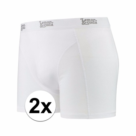 Voordelige witte boxershorts 2-pak Lemon and Soda