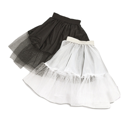 Voordelige zwarte kinder petticoat met tule 