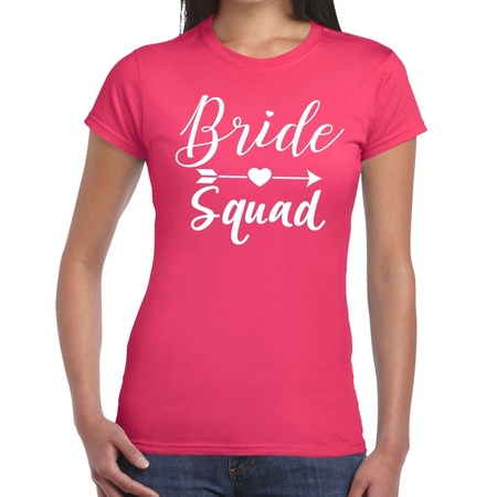Bachelorette party T-shirt for women - Bride Squad - pink - wedding