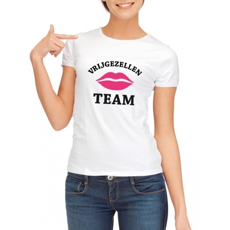 Vrijgezellenfeest Team t-shirt wit dames