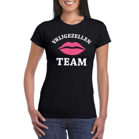 Vrijgezellenfeest Team t-shirt zwart dames