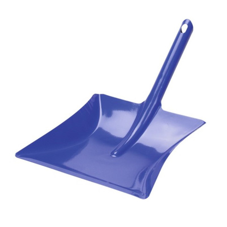 Dustpan and blue tin made of metal for indoor use