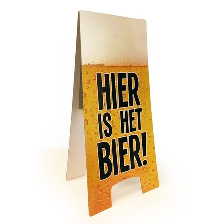 Waarschuwingsbord hier is het bier 55x25 cm