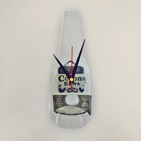 Wandklok - Corona bier klok - transparant - 24 x 9 cm