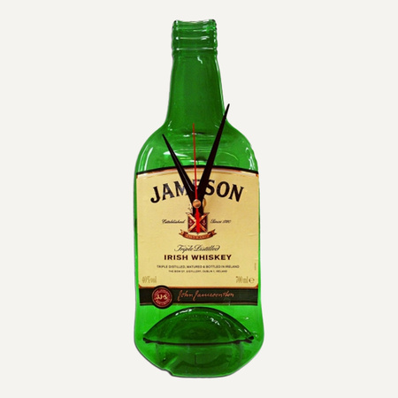 Wandklok - Jameson whiskey fles - groen - 30 x 11 cm