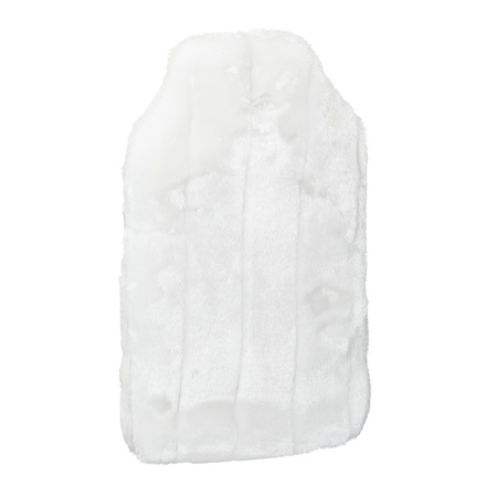 Hot water bottle with plush cover cream white 2 liter