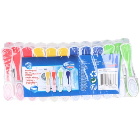 Colored clothes pegs 12x pieces