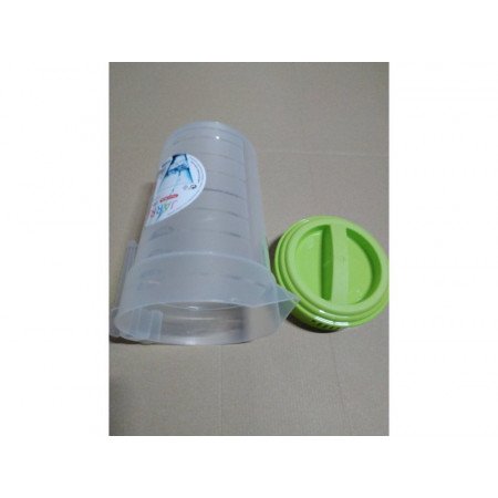Waterkan/sapkan transparant/groen met deksel 2 liter kunststof