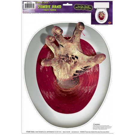 Toilet seat sticker zombie hand
