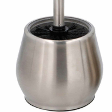 Wc/toiletborstel met houder cilinder rond 37 cm van RVS