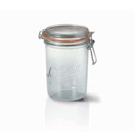 Weck jars 1L with 10 pieces  rubber ring brown 