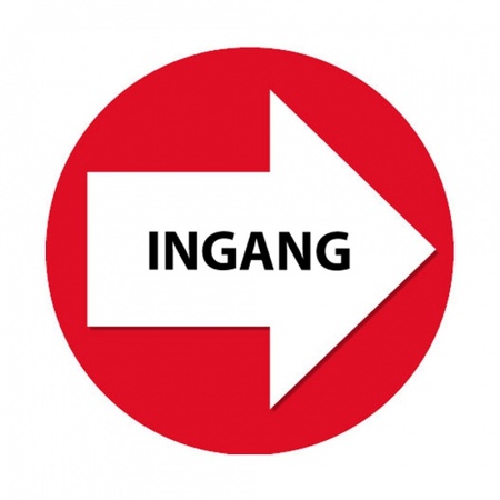 Direction sign set red Ingang 