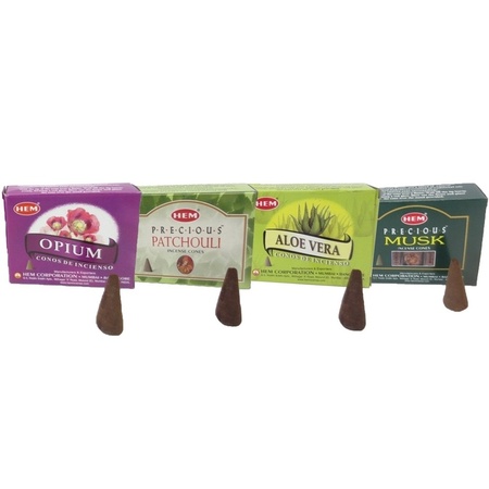 Package of 4 incense cone fragrances
