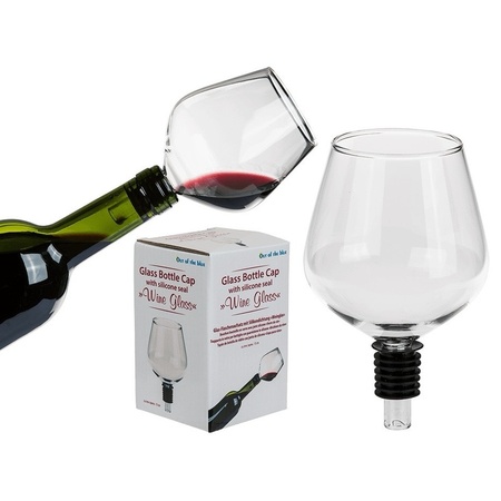 Wijnfles schenkdop wijnglas vorm - gadget/funkado - drank/moederdag