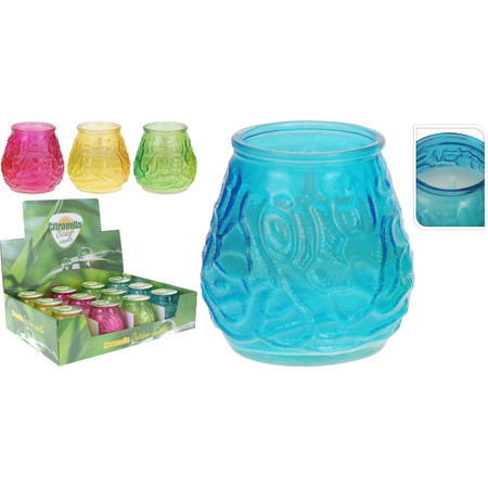 4x Scented candle citronella green glass