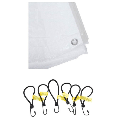 White tarps 3 x 4 meters with 18x elastic hook cords