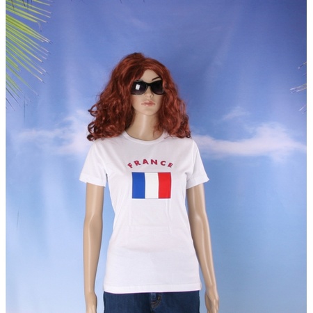 T-shirt flag Frankrijk for ladies