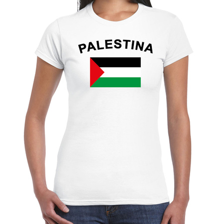 Wit dames t-shirt met vlag van Palestina