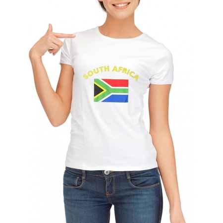 Wit dames t-shirt Zuid-Afrika