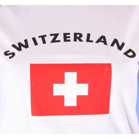 Wit dames t-shirt Zwitzerland
