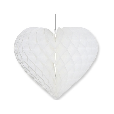 White paper heart 15 x 18 cm