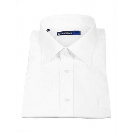 White mens shirt with long sleeves and body-fit