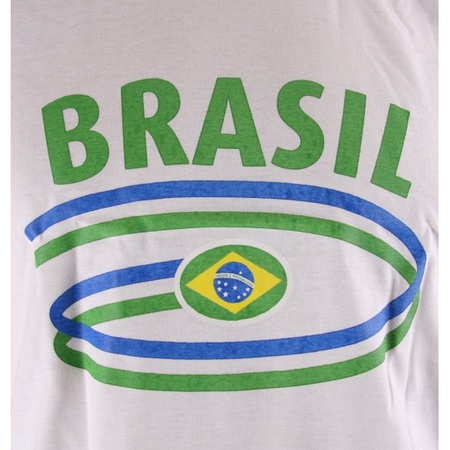 Wit heren t-shirt Brazilie