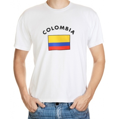 Wit heren t-shirt Colombia