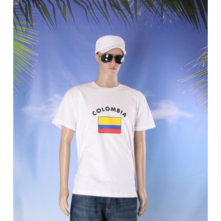 Wit heren t-shirt Colombia