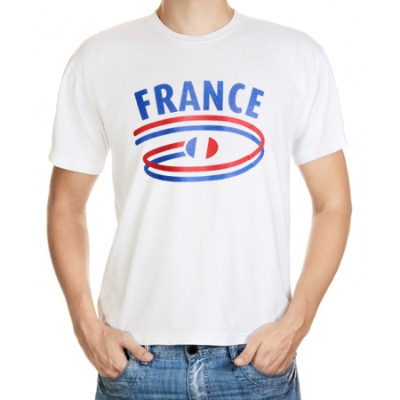 Wit heren t-shirt Frankrijk
