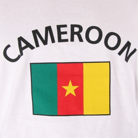Wit heren t-shirt Kameroen
