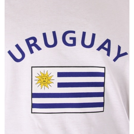 Wit heren t-shirt Uruguay