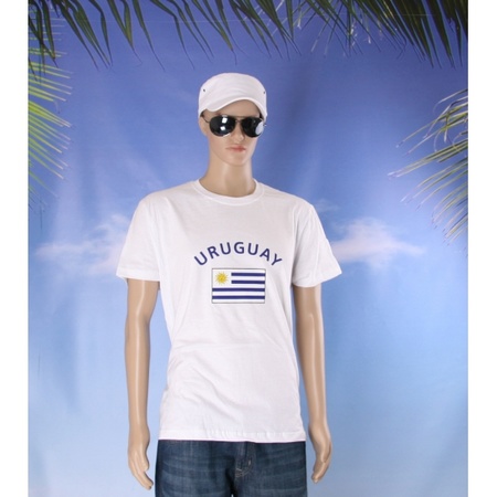 Wit heren t-shirt Uruguay
