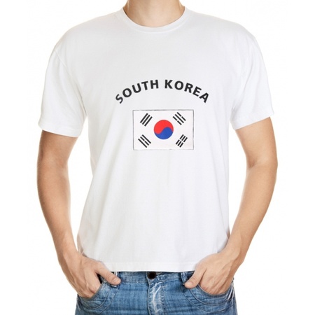 Wit heren t-shirt Zuid Korea