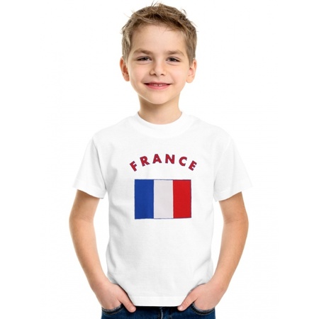 Wit kinder t-shirt Frankrijk