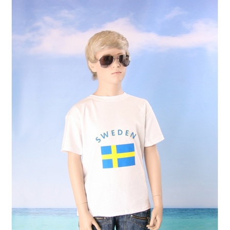Wit kinder t-shirt Zweden