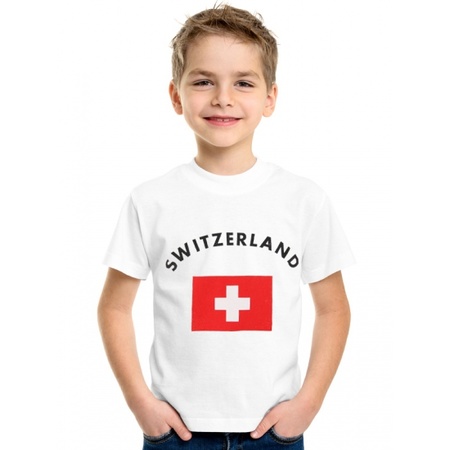 Wit kinder t-shirt Zwitzerland