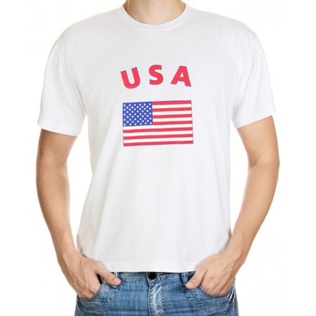 Wit t-shirt Amerika heren