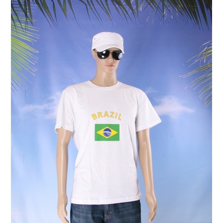 Wit t-shirt Brazilie heren