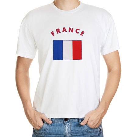 Wit t-shirt Frankrijk heren