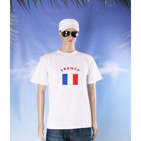 Wit t-shirt Frankrijk heren
