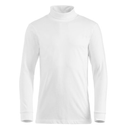 White t-shirt turtle neck and long sleeves