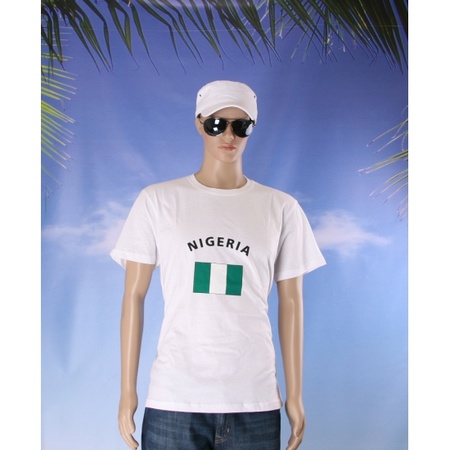 Wit t-shirt Nigeria heren