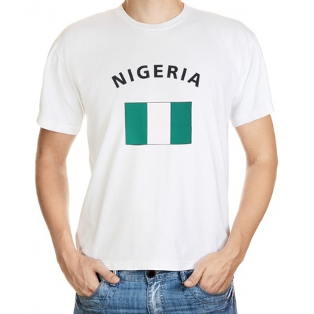 Wit t-shirt Nigeria heren