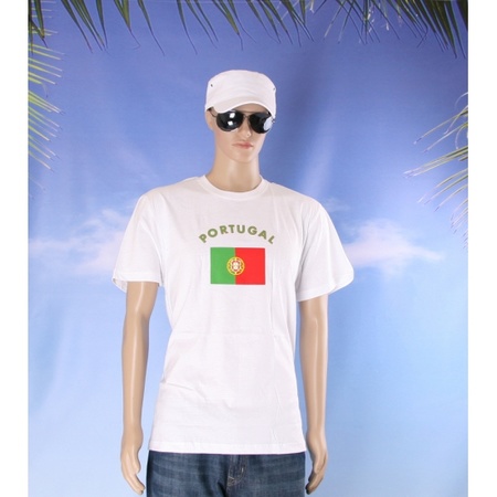 Wit t-shirt Portugal heren