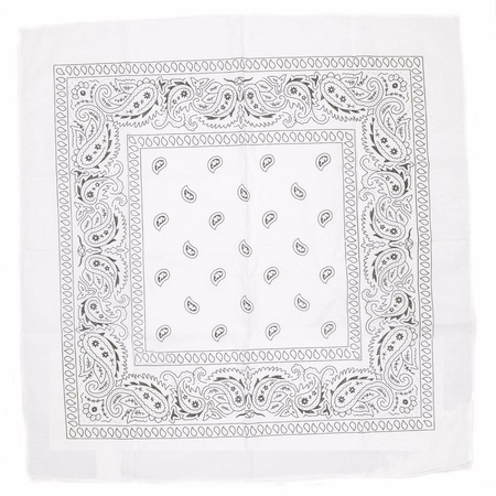Witte bandana zakdoek 55 x 55 cm