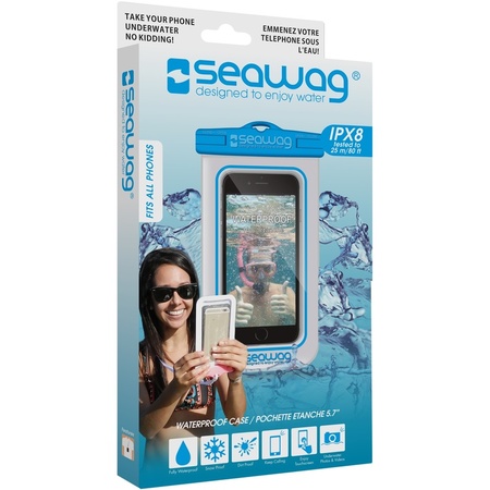Witte/blauwe waterproof hoes voor smartphone/mobiele telefoon